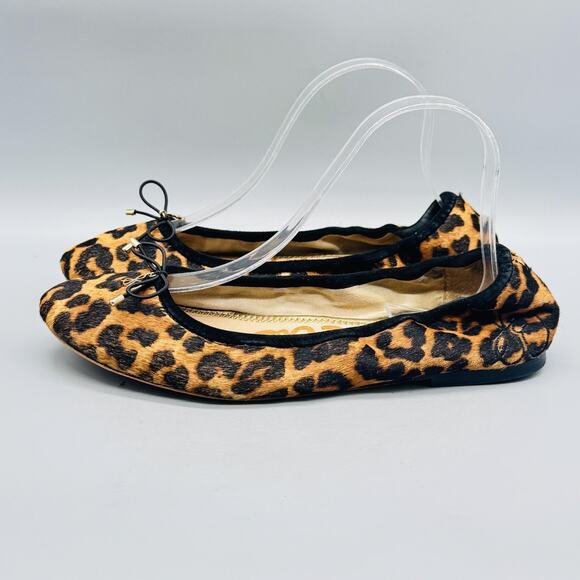 Sam Edelman Shoes Womens 9 Brown Leopard Print Calf Hair Felicia Ballet Flats - Picture 5 of 13